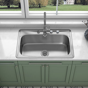 Wayfair Kitchen Sinks You Ll Love In 2024   Sinber 33 X 22 Drop In Single Bowl Kitchen Sink With 18 Gauge 304 Stainless Steel Satin Finish 